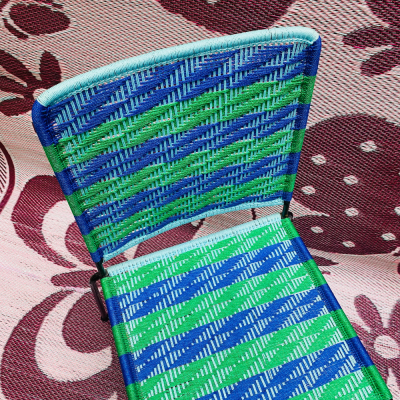 Chaise droite - Bleu et Vert