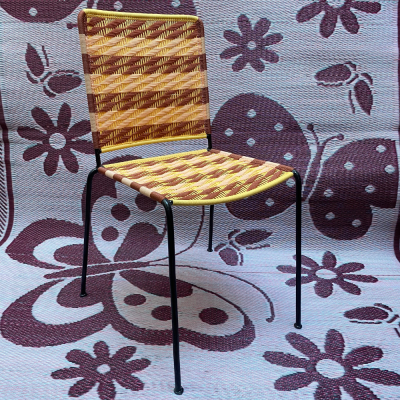 Silla recta - Amarillo, Marrón, Beige