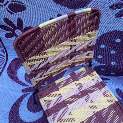 Silla recta - Marrón, beige, amarillo