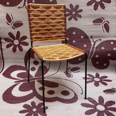 Silla derecha - Beige, Marrón, Amarillo