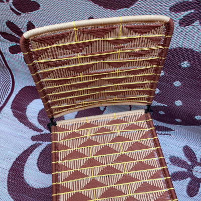 Silla derecha - Beige, Marrón, Amarillo