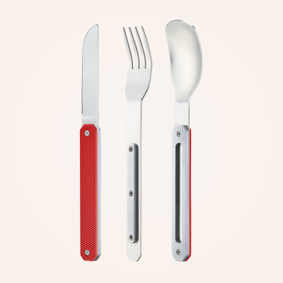 Couverts Nomades - Aluminium rouge