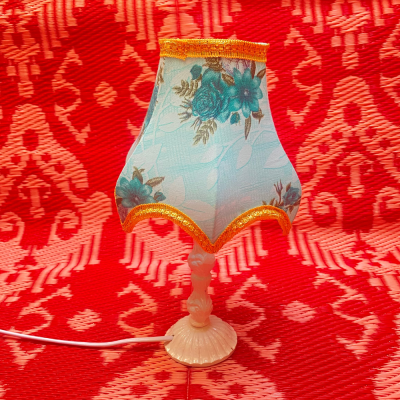 Abat-jour indien - Bleu fleuri