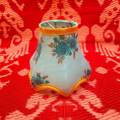 Abat-jour indien - Bleu fleuri