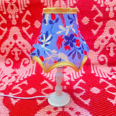 Abat-jour indien - Bleu rouge