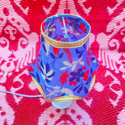 Abat-jour indien - Bleu rouge