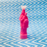 Virgen con niño de plástico - Pequeño formato - Rosa