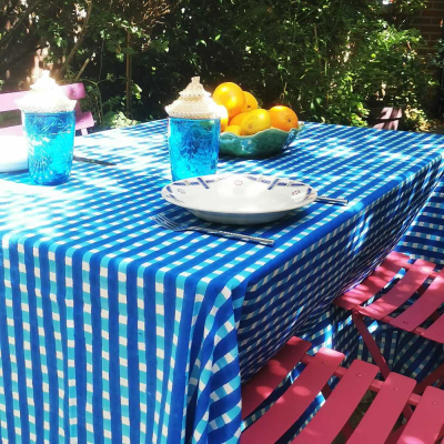 Tablecloth 180 x 180 cm - blue tiles