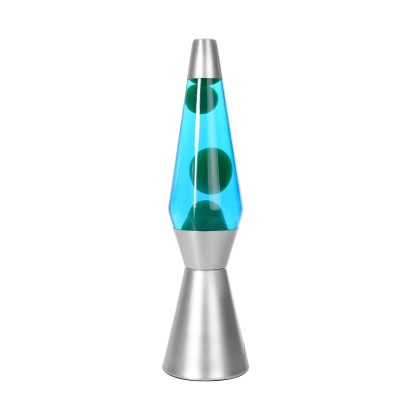 Lámpara de lava - Plata - Cera azul verde