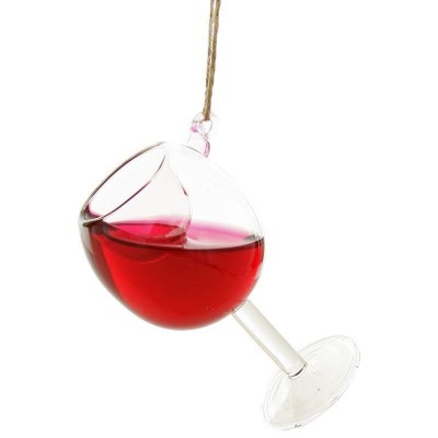 Boule de noël - Verre de vin rouge