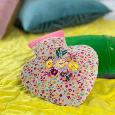 Starbust Flower heart hot water bottle