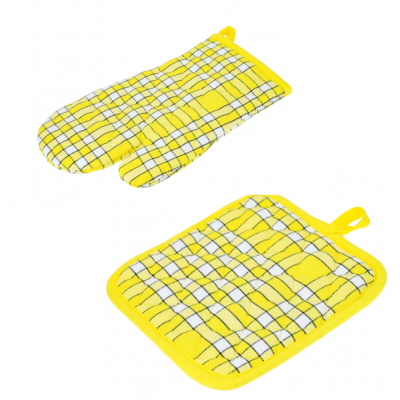 Bistrot oven glove and pot holder - Yellow