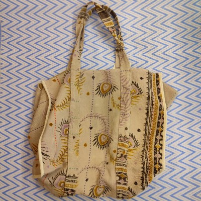 Bengal Market Bag - 45x36cm - Beige Flowers