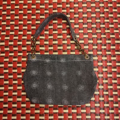 Bolso bandolera Bengale - 45x36cm - Negro con lunares