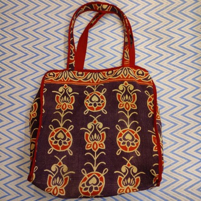 Sac Tote Bag Bengale - 80 x 35cm - Violet/Rouge