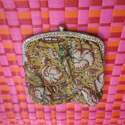 Grandmother Shoulder Bag - 20x20cm - Yellow/Pink Flowers