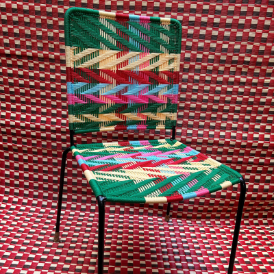 Silla recta - MuIti Green Zigzag 2