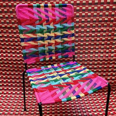 Silla recta - Multi Pink Zigzag