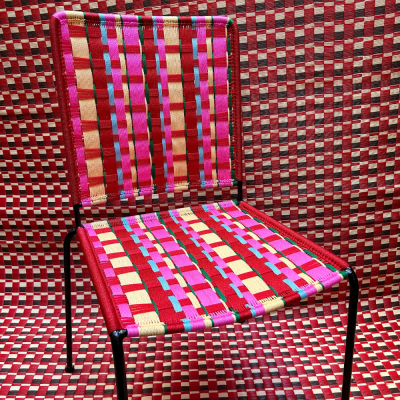 Straight chair - Multi Red Yellow Checks