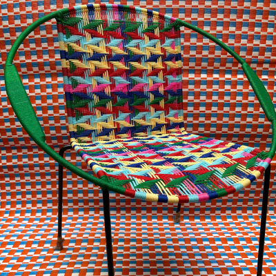 Round Chair - Multi Green - Stripes