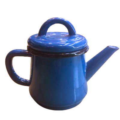 0.5L enameled teapot - Plain Blue