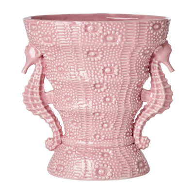 Seahorse Ceramic Vase - Pink