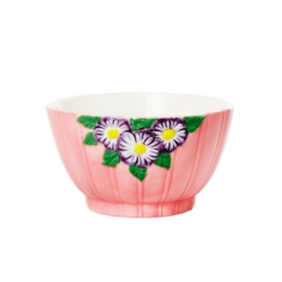 Bowl S - Pink - Flower with moldings