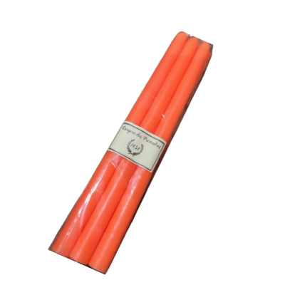 Pack de 6 bougies coniques 30 cm - Orange