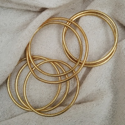 Brazalete Budista L - Fino - Liso - Oro