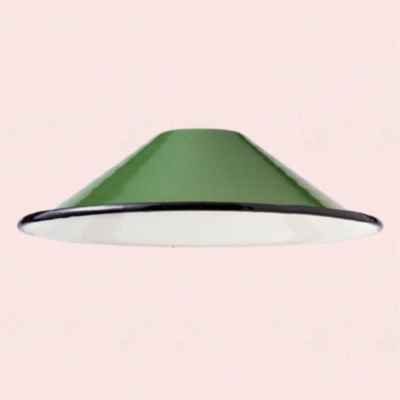 Green enamel pendant lamp - 21 cm