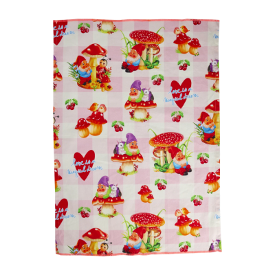 Tea towel - Pink - Love Therapy Gnome Print