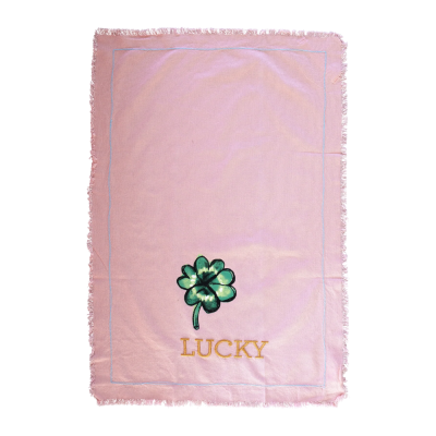 Tea Towel - Light Pink - Good Luck Print
