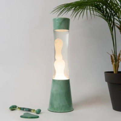 Lampe à lave - Menthe / Beige