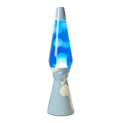 Lava Lamp - World Map - Blue