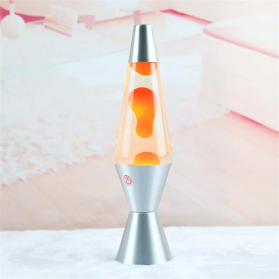 Lampe à lave - Argent - Orange