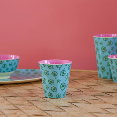 Medium Cup - Blue - Good Luck Print