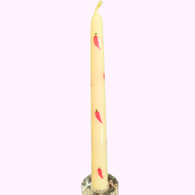 Hand painted candle - Chili peppers