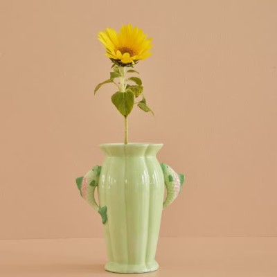 Vase poisson en céramique - Vert