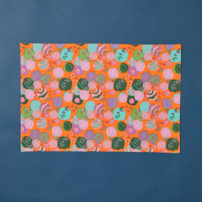 Set de table Bloom Orange/Blossom Blue - 100% coton 45 x 30 cm