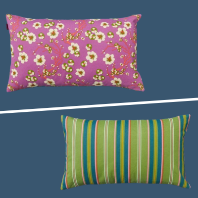 Large rectangle cushion Biface - Margate Green/Blossom Purple
