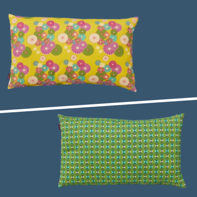 Biface rectangle cushion - Mellow Gold/Ziggy Green