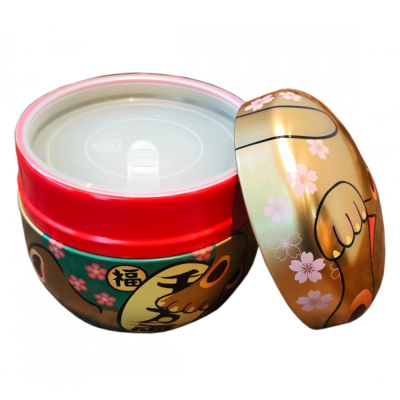 Round tea box - Golden Cat