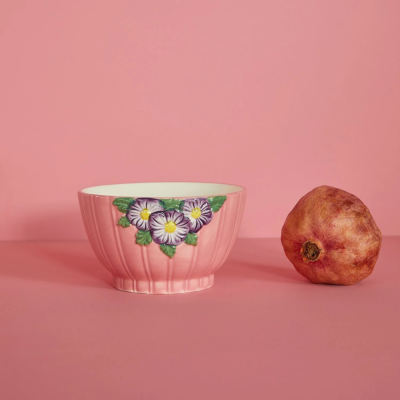 Bowl S - Pink - Flower with moldings