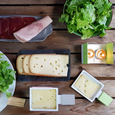 Raclette with candle - Blue