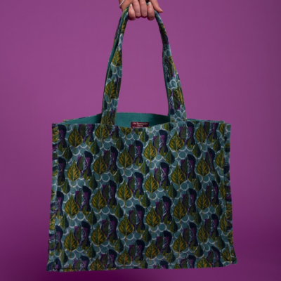 Gran Tote Bag - Velours - Dotty Blue