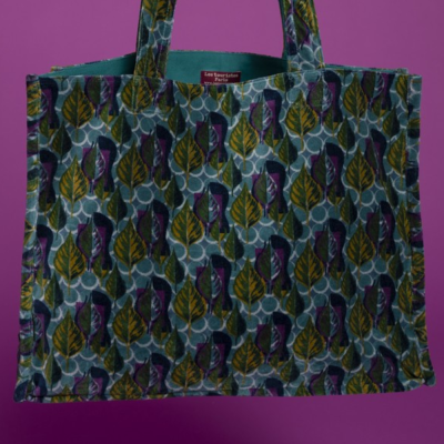 Gran Tote Bag - Velours - Dotty Blue