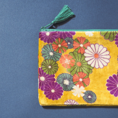 Airplane Pencil Case L - Yellow Flowers