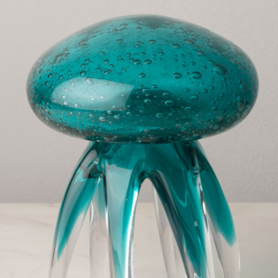 Petite Méduse turquoise en verre