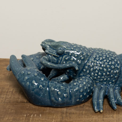 Langosta cerámica azul