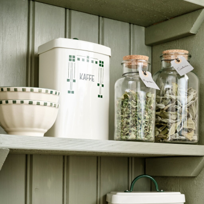 Large glass jar with cork cap